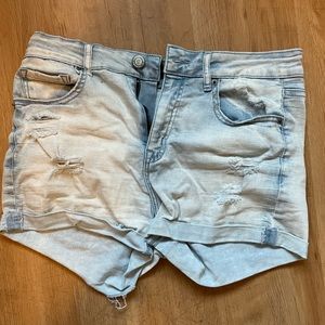 Aeropostale Light-Wash Jean Shorts Size 8 High Waist Midi